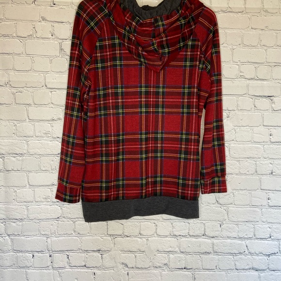 Plaid Hooded Pullover Shirt - Picture 3 of 6